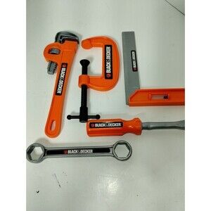 Kids Black and Decker Plastic Play tools Orange and Black 5 pcs Set‎